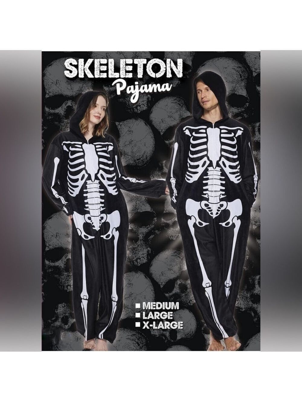 NWT Medium Unisex Skeleton Pajama Onesie